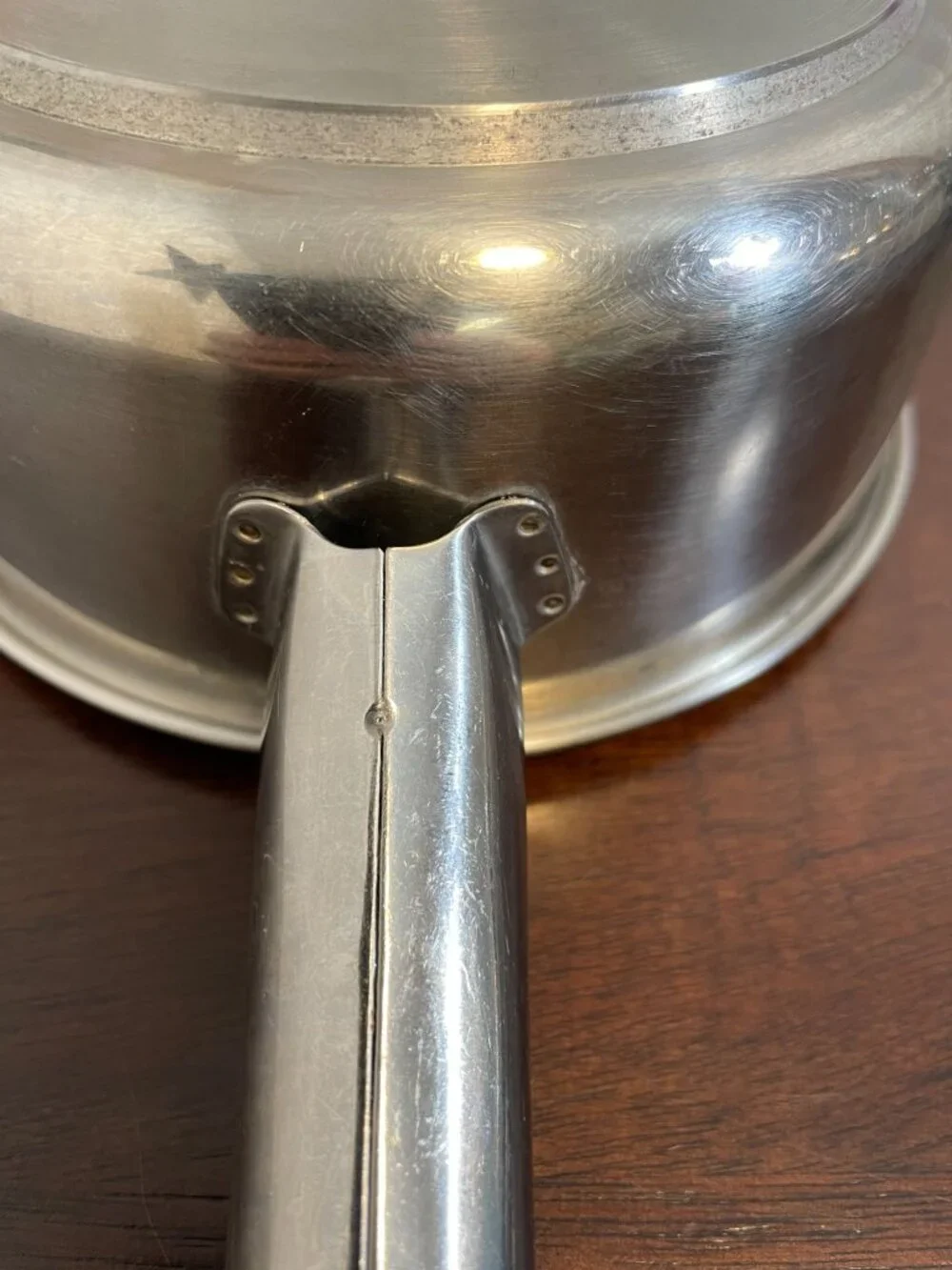 Vintage Sears Range Craft 1 qt Sauce Pot w/Lid Stainless Steel All Metal Handle